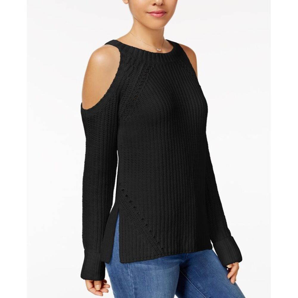 Hippie Rose Juniors Cold Shoulder Sweater
